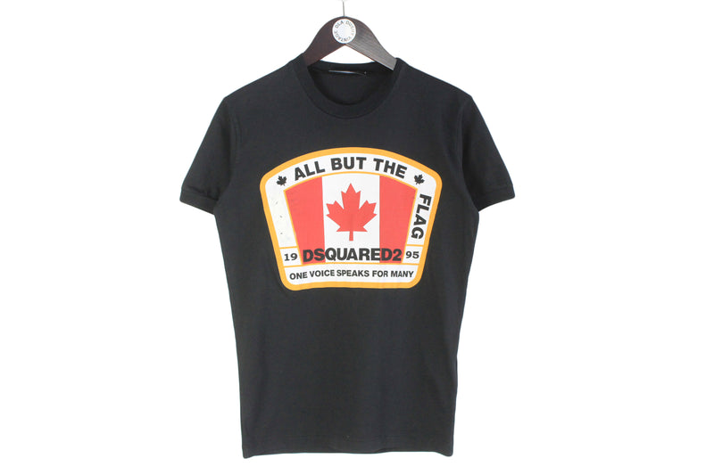 Dsquared2 T-Shirt XSmall all but the Flag Fuck authentic One Voice Speaks for many Canada black big logo