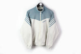 Vintage Adidas Sweatshirt Full Zip Small white gray 90s sport style cotton jumper