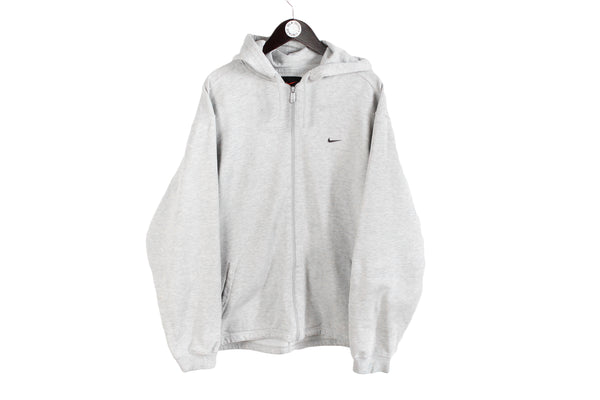 Vintage Nike Hoodie Large / XLarge gray oversize 90's full zip jumper