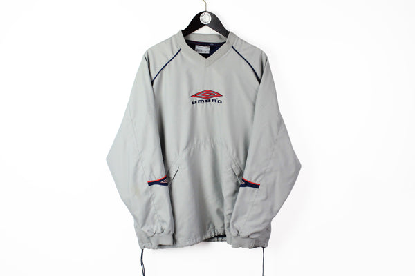 Vintage Umbro Sweatshirt Large gray windbreaker anorak jacket UK style