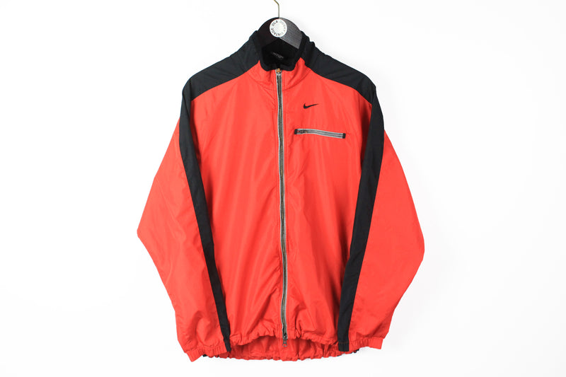 Vintage Nike Jacket Medium red running full zip 90s sport style windbreaker