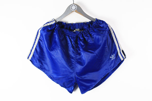 Vintage Adidas Shorts XLarge blue polyester classic 80s shorts