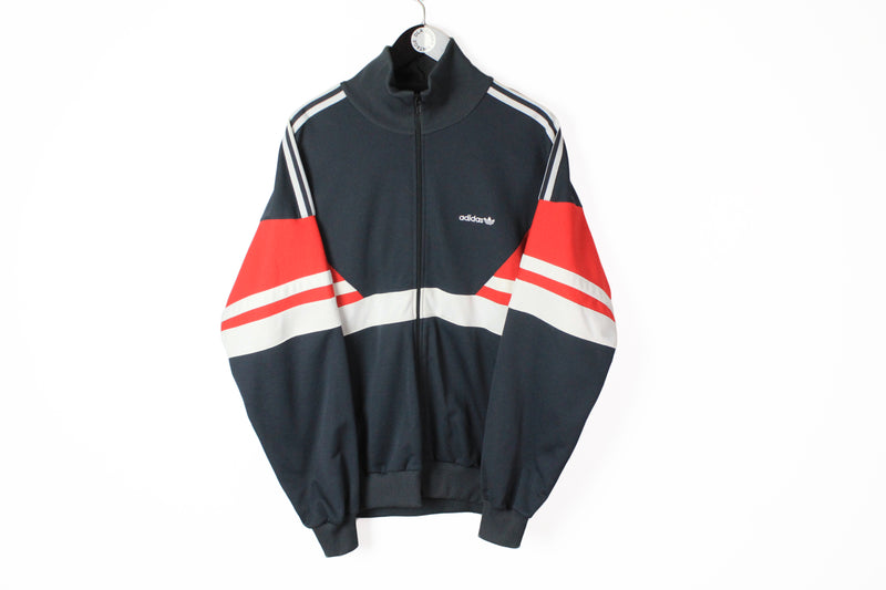 Vintage Adidas Track Jacket XXLarge made in West Germany 80s gray red full zip rare windbreaker