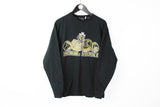 Vintage Karl Kani Sweatshirt Medium black big logo 90s style hip hop gold rings logo