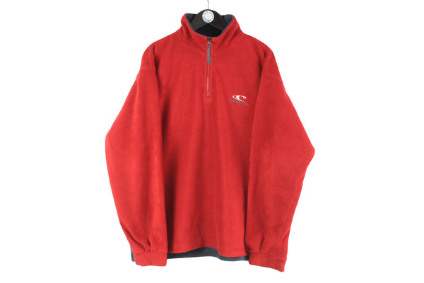 Vintage O'Neill Fleece XLarge size men's red sweatshirt 1/4 zip basic sport wear authentic athletic clothing winter warm long sleeve 90's 80's style outdoor extreme ski