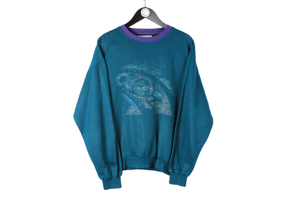 Vintage Diadora Sweatshirt Medium green Italian crewneck