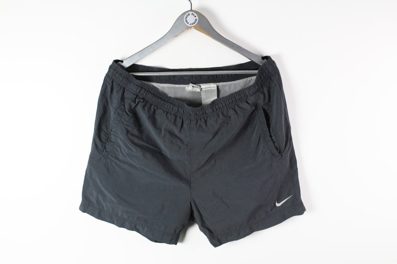 Vintage Nike Shorts Medium black big logo shorts 90s 