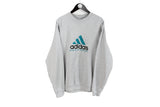 Vintage Adidas Equipment Sweatshirt Large gray big logo 90s crewneck rare cotton jumper