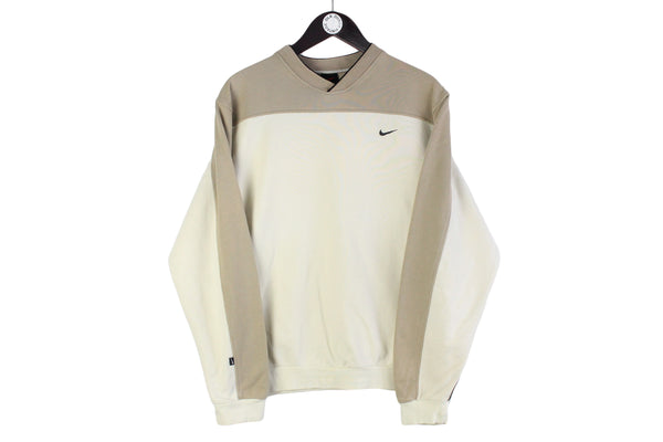 Vintage Nike Sweatshirt Medium beige 00s crewneck authentic oversize retro jumper