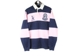 Vintage Polo by Ralph Lauren Rugby Shirt Medium blue pink retro 90s hip hop retro sport long sleeve t-shirt jumper