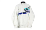 Vintage Adidas Stefan Edberg Track Jacket Large white multicolor 80s tennis court windbreaker