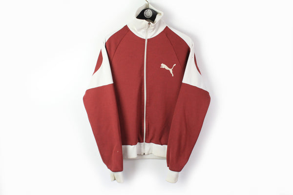 Vintage Puma Track Jacket Large red big logo 90s sport athletic style windbreaker