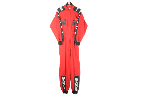 Vintage Yamaha Coveralls Large red racing cotton 90s retro jumpsuit long sleeve suit retro racewear Japan