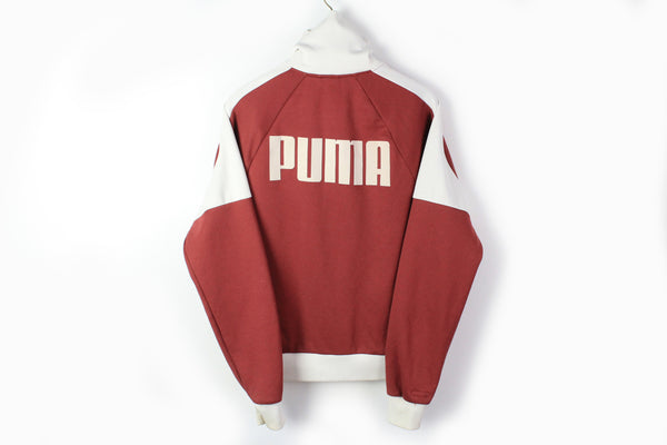 Vintage Puma Track Jacket Large red big logo 90s sport athletic style windbreaker