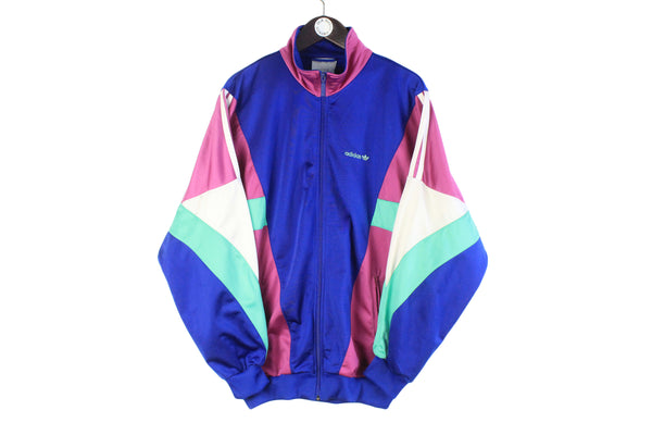 Vintage Adidas Track Jacket XLarge multicolor 90s retro sport style windbreaker 