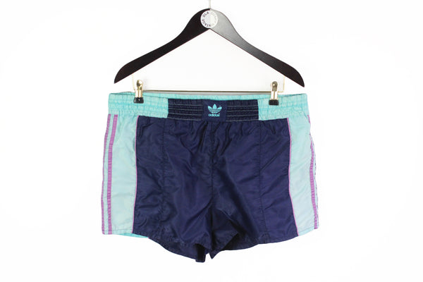 Vintage Adidas Shorts XLarge blue 90s sport style classic blue purple shorts