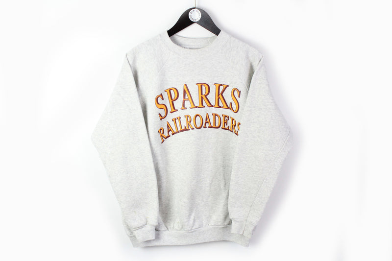 Vintage Sparks Railroaders Hanes Sweatshirt Medium High School University athletic Football jumper