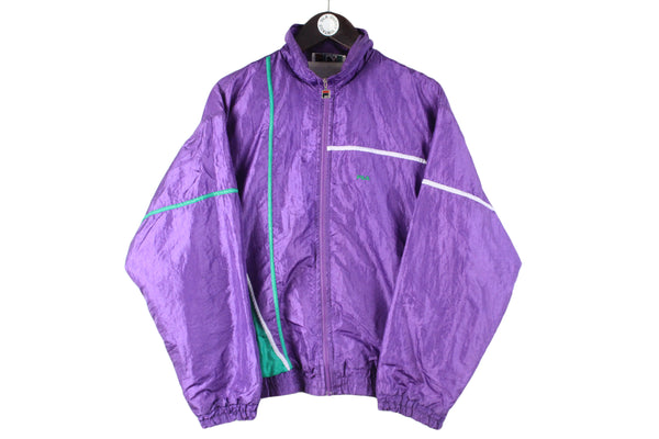 Vintage Fila Tracksuit Medium size men's full zip windbreaker purple track jacket and pants basic sport wear authentic athletic clothing long sleeve 90's 80's street style running