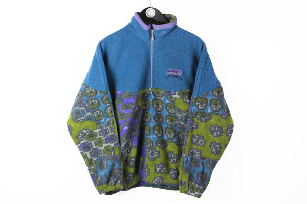 Vintage Maser Fleece Half Zip Large Austria brand 90s ski sweater multicolor abstract pattern