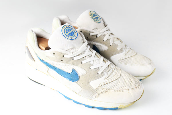 Vintage Nike Sneakers US 9 white blue swoosh 90s retro trainers sport shoes 