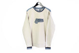 Vintage Puma Sweatshirt Large beige blue 90s crewneck retro style big logo