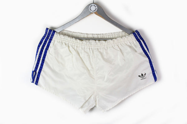 Vintage Adidas Shorts Medium white blue 80s sport shorts West Germany