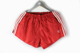Vintage Adidas Shorts XLarge red striped patter 80s athletic tracking shorts made in West Germany