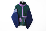 Vintage Eider Fleece Full Zip Large green blue 90s sport style winter ski sweater PolarLite