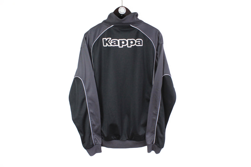Vintage Kappa Track Jacket Black with the white... - Depop
