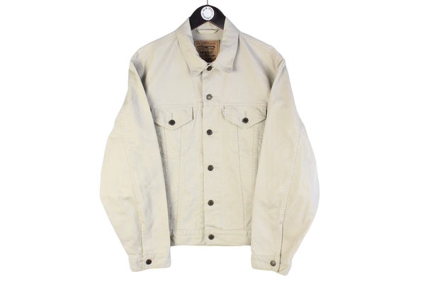 Vintage Levi's Jacket Large beige 90s retro denim style coat  USA sports wear