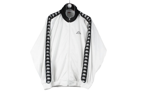 Vintage Kappa Track Jacket XLarge size men's full zip windbreaker white full sleeve logo basic sport wear authentic athletic clothing long sleeve 90's 80's street style running