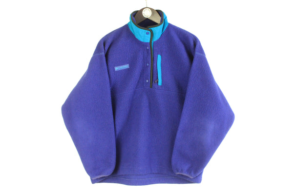 Vintage Columbia Fleece Women’s Medium purple 90s made in USA sweater retro sport mountain extreme pullover