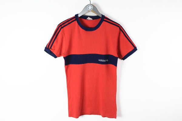 Vintage Adidas T-Shirt Medium red blue 70s sport cotton football team made in West Germany shirt