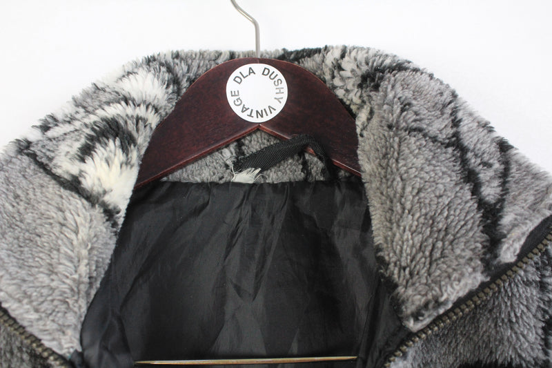 Vintage Wolf Fleece Full Zip Large