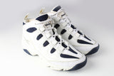 Vintage Reebok Sneakers Women's US 7.5 white blue 90s retro high top basketball retro USA style trainers shoes