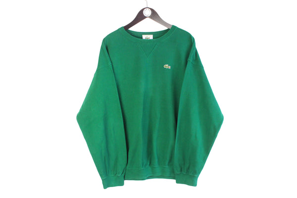 Vintage Lacoste Sport Suit XXLarge green crewneck 90s tracksuit sweatshirt and pants cotton jumper retro green 