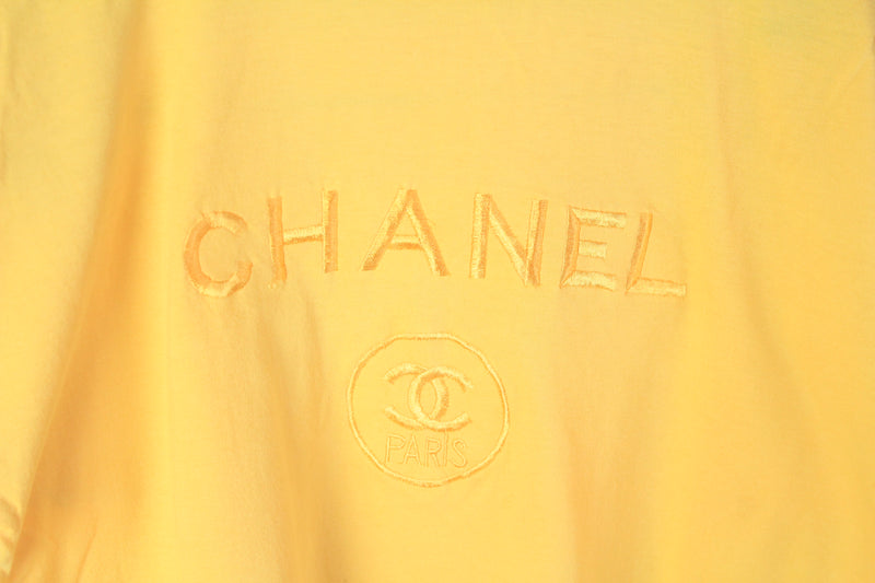 Vintage 1990 Chanel Egoiste Black and White Cotton Campaign Promotional Tee  Shirt