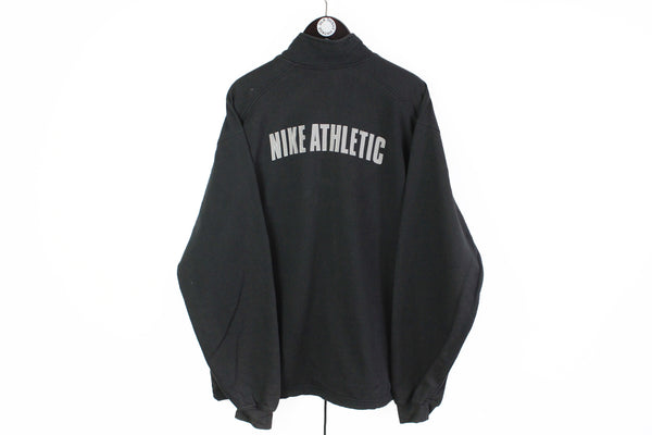 Vintage Nike Sweatshirt Full Zip XXLarge black 90s sport style jumper