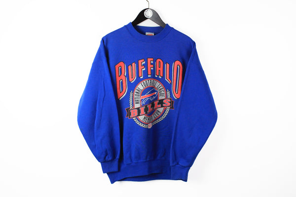 Vintage Buffalo Bills Nutmeg Sweatshirt XLarge NFL big logo blue 90s football sport jumper made in USA