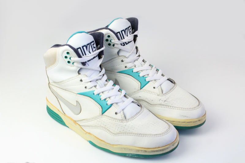 Vintage Nike Sneakers US 10.5 white basketball high top 90s retro made in Korea shoes