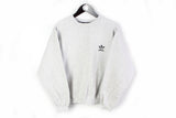 Vintage Adidas Sweatshirt Small gray 90s crewneck small logo retro style jumper