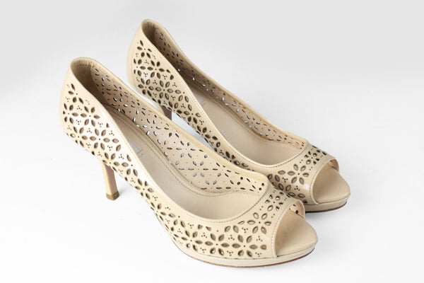 Prada Heels Shoes Women's EUR 37 brown beige authentic luxury classic rare pump shoes
