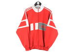 Vintage Adidas Track Jacket Large red big logo 90s retro sport windbreaker classic athletic full zip cardigan