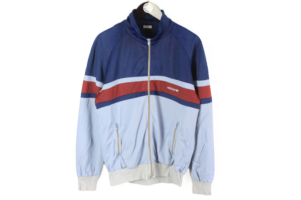 Vintage Adidas Track Jacket Medium blue 90s sport style full zip windbreaker