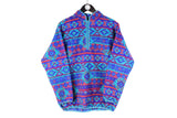 Vintage Fleece 1/4 Zip Small Decathlon blue 00s ski outdoor sweater
