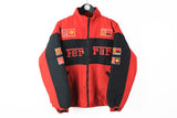 Vintage Ferrari Jacket Medium black red 90s sport big logo F1 Michael Schumacher Formula 1 windbreaker 1996