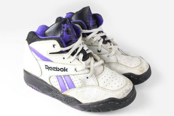Vintage Reebok Sneakers Kids EUR 30 white purple 90s basketball retro classic shoes USA trainers
