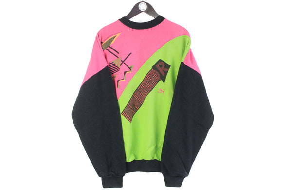 Vintage Puma Tracksuit XXLarge cotton sweatshirt and sweatpants retro sport 90s jumper athletic rare multicolor bright outfit