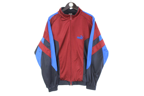 Vintage Puma Track Jacket XLarge red black street soccer 90s sport football windbreaker athletic rare jacket