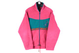 Vintage Fleece Full Zip Medium pink green 90s ski jumper